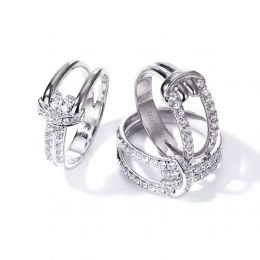 Bague Noeud Marin Or Blanc, Diamants | Gemperles