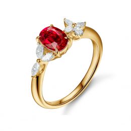 Bague La Esmeralda Rubis Or Jaune Diamants