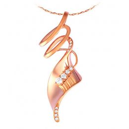 Pendentif or rose - Esprit tourbillonnant - Serti 12 diamants 0.14ct