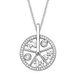 Pendentif cheval manège enchanté - or blanc 18cts, diamants