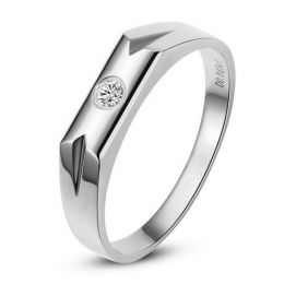 Alliance Homme. Platine. Diamant 0.045ct