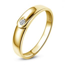 Alliance diamant et or jaune - Anneau Femme