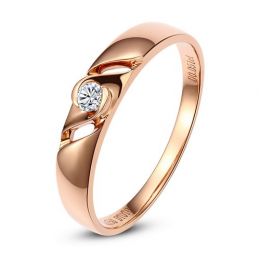 Bijoutier alliance de fiançaille - Alliance Femme diamant - Or rose