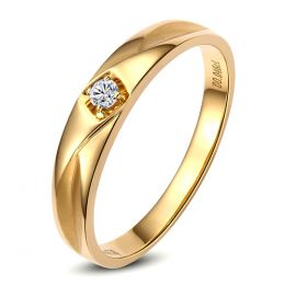 Alliance diamant or jaune - Alliance pour Elle