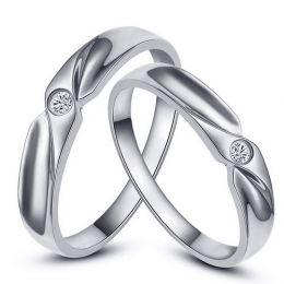 Alliance originale or blanc - Alliance Couple - Diamant