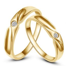 Alliance originale or jaune - Alliance Couple - Diamant