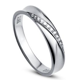 Alliance Femme. Or blanc. Diamants 0.029ct