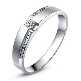 Alliance solitaire or blanc 750/1000 - Bague Femme diamants