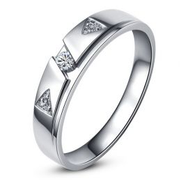 Alliance diamants - Or blanc - Alliance Homme