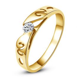 Mon alliance de mariage - Alliance originale or jaune, diamant - Femme