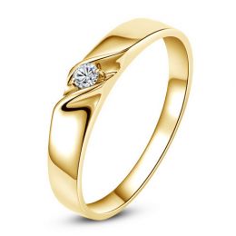 Alliance mariage en or - Alliance Homme - Or jaune 18 carats - Diamant