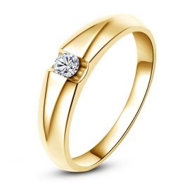 Alliance solitaire or jaune - Bague alliance diamant pour Homme | Marschall