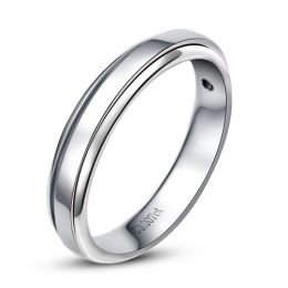 Anneau platine. Alliance androgyne Femme. Diamant | Madeline