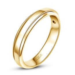 Anneau d'or jaune 750/1000 - Alliance androgyne Femme - Diamant | Annabelle