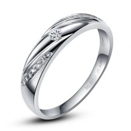 Alliance Étoile - Alliance or blanc diamants - Alliance Femme