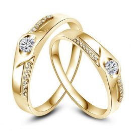 Alliances Duo solitaires diamants - Alliances modernes Or jaune 18cts