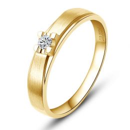 Alliance solitaire or - Alliance Femme - Or jaune - Diamant