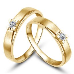 Alliances solitaires or - Alliances Duo - Or jaune - Diamants