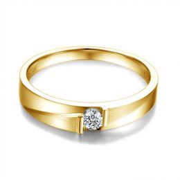 Alliance diamant sertissage demi clos - Métal or jaune 18cts - Homme