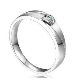 Alliance Giuliana Brossée et Polie Or Blanc, Diamant - Femme | Gemperles