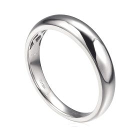 Alliance bombée Platine Messieurs. 1 diamant 0.010ct | Blaine