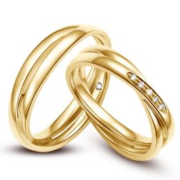 Duo d'alliances 2 anneaux or jaune - Diamants | Jessica & Orli