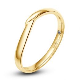 Alliance bague facettée - Alliance diamant Homme - Or jaune