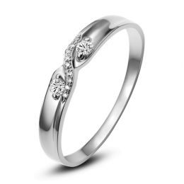 Alliance mariage diamants, or blanc, Femme I Monika