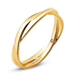 Alliance 2 anneaux - Alliance Femme - Or jaune - Diamant