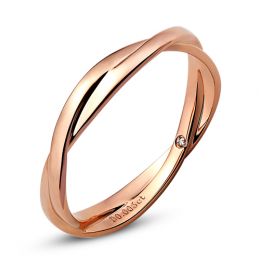 Alliance 2 anneaux - Alliance Femme - Or rose - Diamant