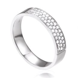 Alliance Or Blanc Jaq - Alliance de Fiançaille en Diamant - Femme | Gemperles