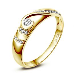 Alliance femme solitaire diamants - Bague moderne Or jaune 18 cts | Solitaire, plus jamais