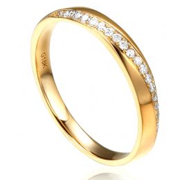 Alliance Femme Or jaune 18cts, diamants. Ondulation | Giovanna