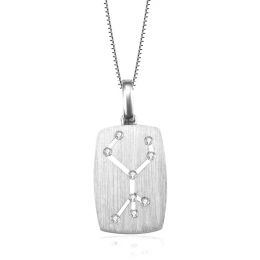 Pendentif vierge or blanc - constellation zodiaque - Diamants