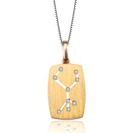 Pendentif or jaune signe de la vierge - constellation zodiaque