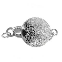 Fermoir Stardust. Boule 8mm. Or blanc 18 carats