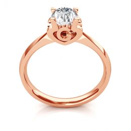 Bague prénom - Lettre G - Diamant, or rose | Gemperles