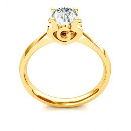 Bague prénom - Lettre G - Diamant, or jaune | Gemperles