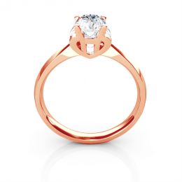 Bague prénom - Lettre H - Diamant, or rose | Gemperles