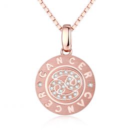 Pendentif Cancer Or rose. Signe du Cancer. Zodiaque