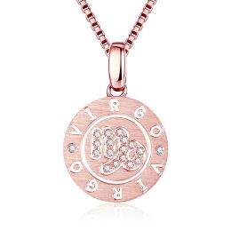 Pendentif Virgo Or rose. Signe de la vierge. Zodiaque