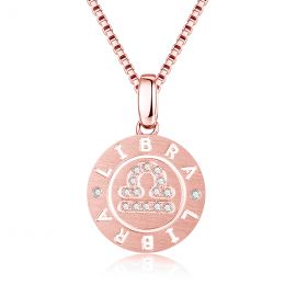 Pendentif Libra Or rose. Signe de la balance. Zodiaque