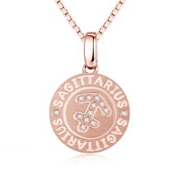 Pendentif Sagittarius Or rose. Signe du sagittaire. Zodiaque