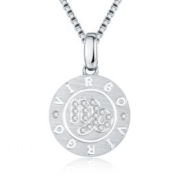 Pendentif Virgo Or blanc. Signe de la vierge. Zodiaque