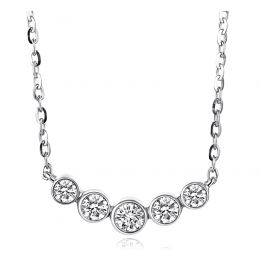 Collier pendentif Or blanc. 5 diamants sertis clos 0.26ct | Gemperles