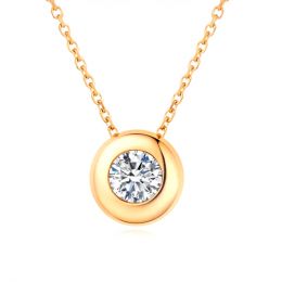 Pendentif solitaire or jaune - Diamant serti clos personnalisable