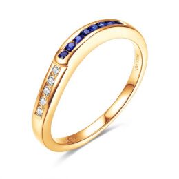 Bague Duale diamants saphirs et Or jaune