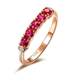 Bague rubis diamants - Sophistiquée et glamour - Or rose