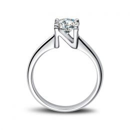 Bague prénom - Lettre N - Diamant, or blanc | Gemperles