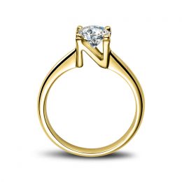 Bague prénom - Lettre N - Diamant, or jaune | Gemperles